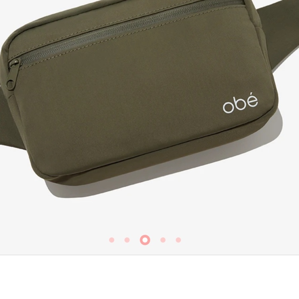 Green Waist Bag with Adjustable Strap and Zipper Closure